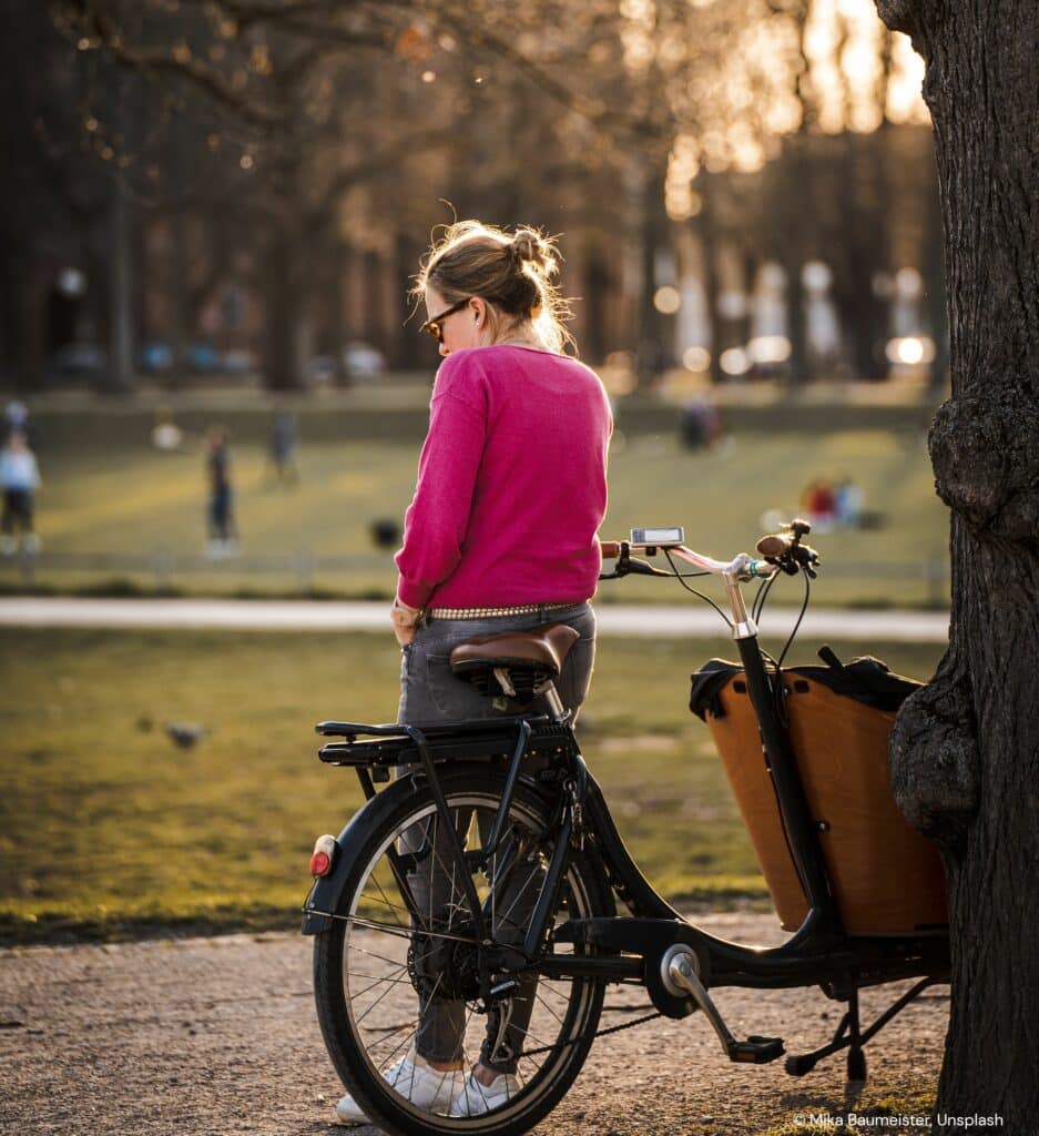 Woman with cargo bike