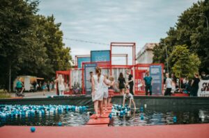 Car-free boulevards in Lviv, Ukraine